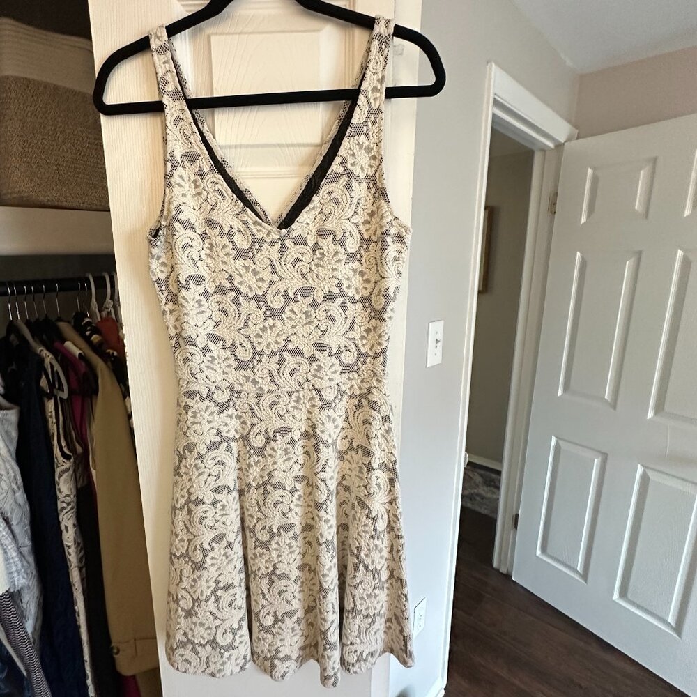 A&F Cloth lace Cream mini dress, Size L